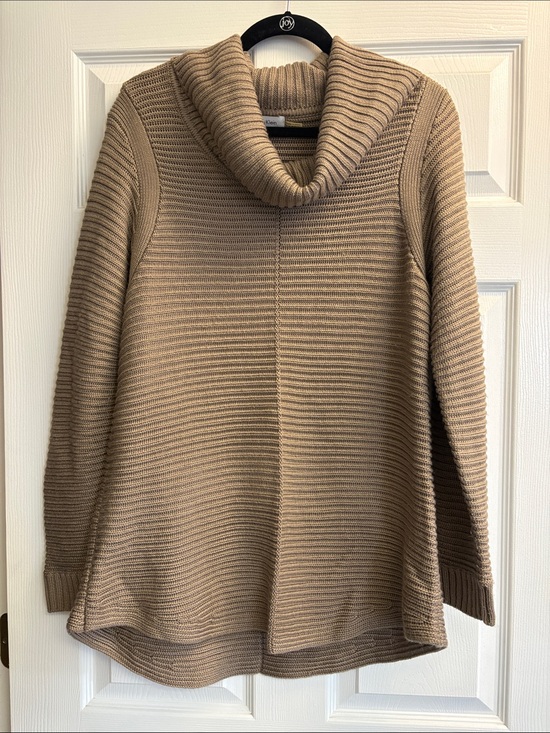 Calvin Klein Sweaters - Calvin Klein Tan Cowl Neck Ribbed Sweater